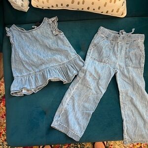 Blue Ruffle Top and Pants Set